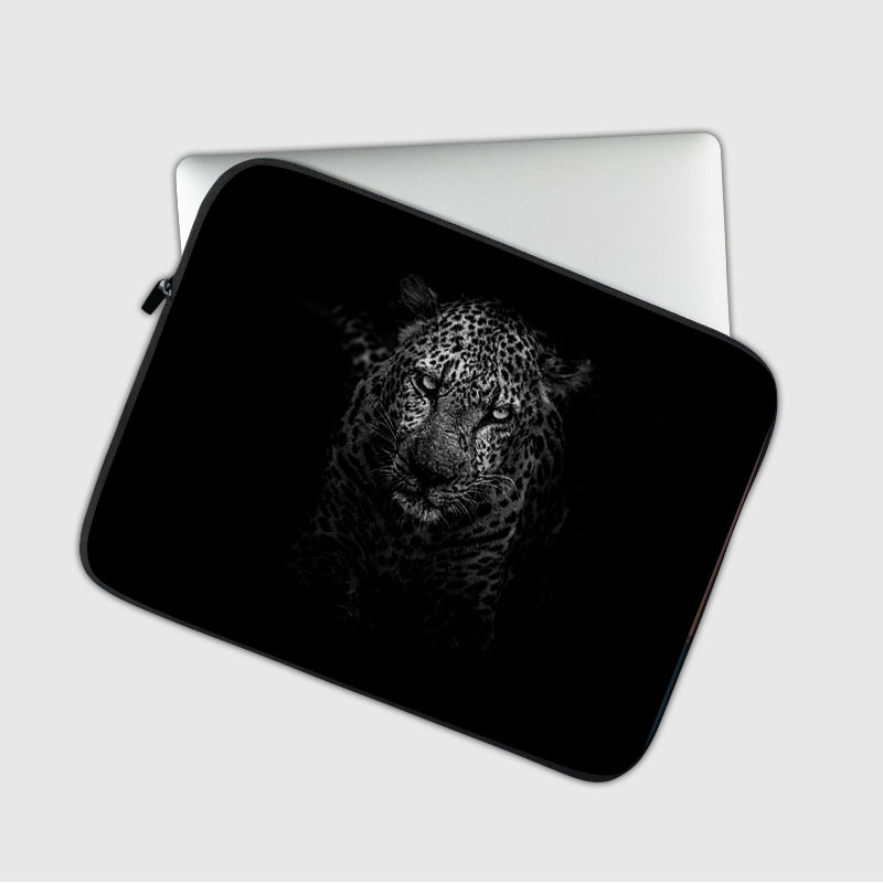 Black White Leopard  Art Laptop Sleeve