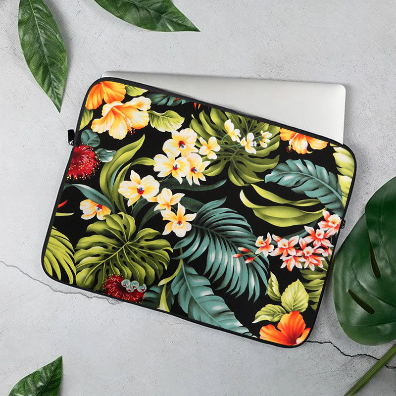 Yellow Flowral Ornaments Laptop Sleeve