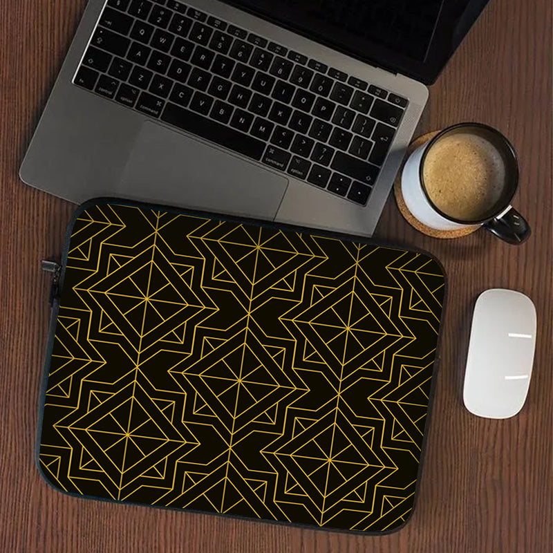 Golden Lines Geometric Pattern Mc 03 Laptop Sleeve